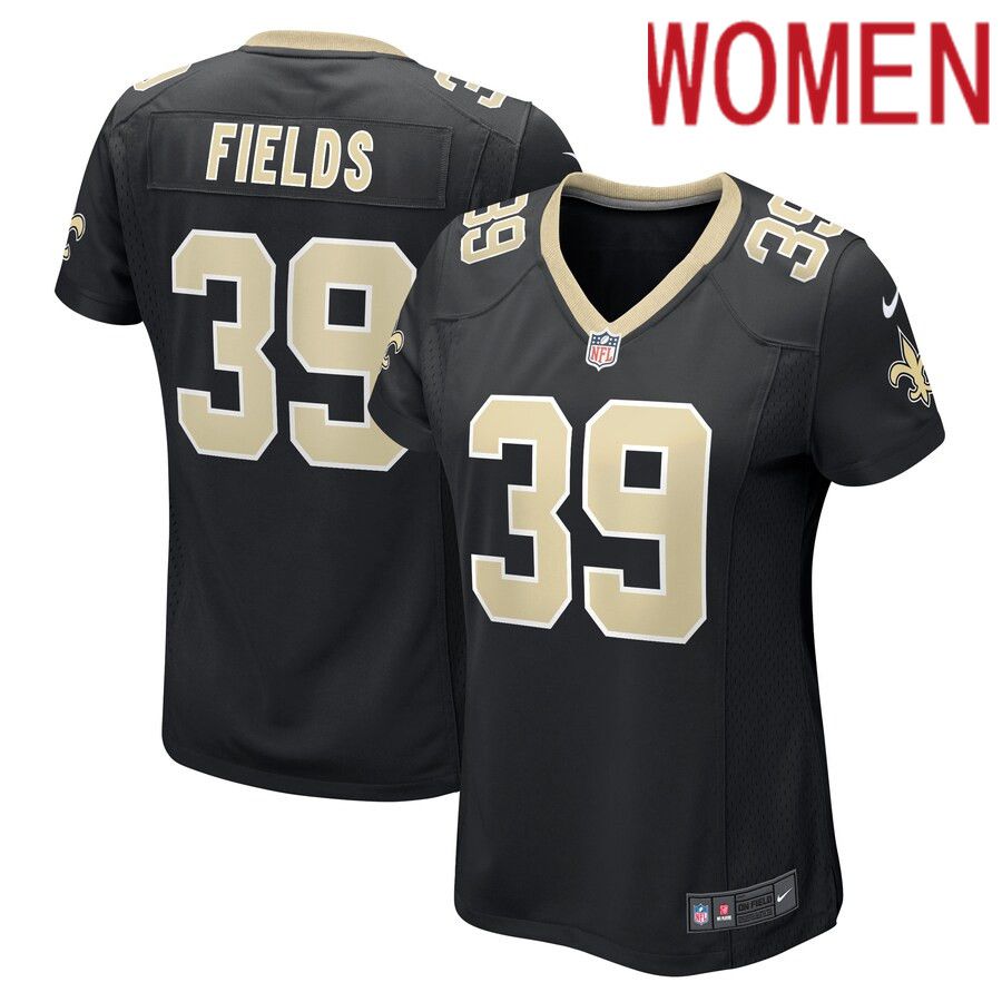Women New Orleans Saints #39 DaMarcus Fields Nike Black Game Player NFL Jersey->women nfl jersey->Women Jersey